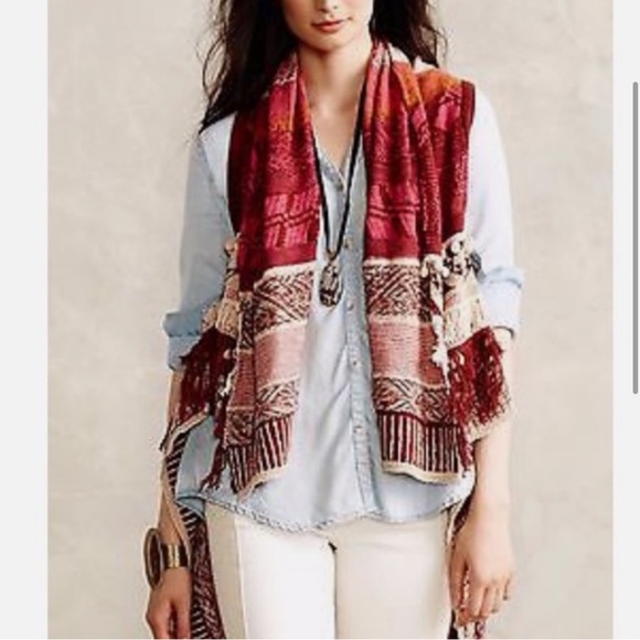 MOTH Anthropologie Durango Jacquard Boho Sweater Vest - Picture 2 of 6